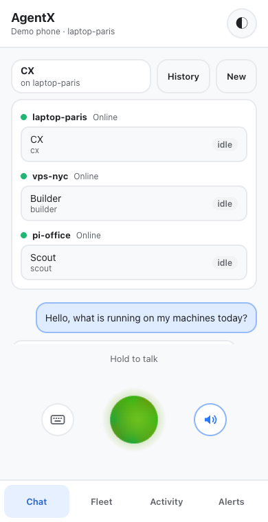 Choosing an agent: every computer, whether it is online, and whether each agent is busy